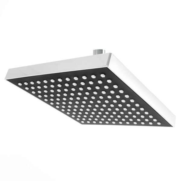 Regadera de 8" Cuadrada Negra/cromado