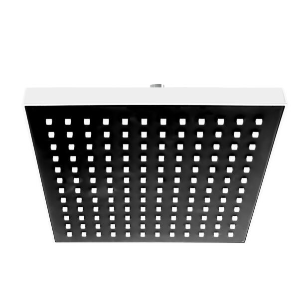 Regadera de 8" Cuadrada Negra/cromado