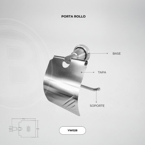 Porta Rollo en Aluminio Base Redonda