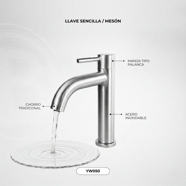 Llave Sencilla Lavamanos Ref. Yw050