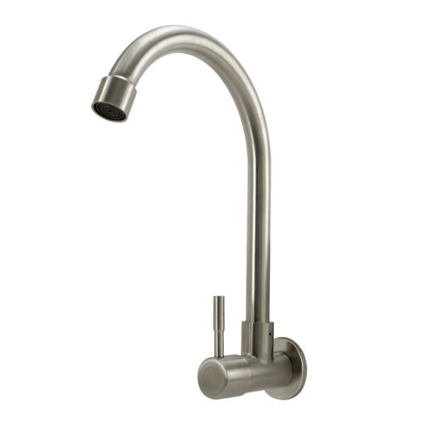 Llave Sencilla Pared Satinada Cuello Curvo