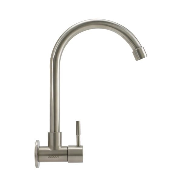 Llave Sencilla Pared Satinada Cuello Curvo