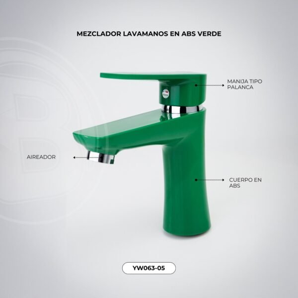 Mezclador Lavamanos en ABS Verde