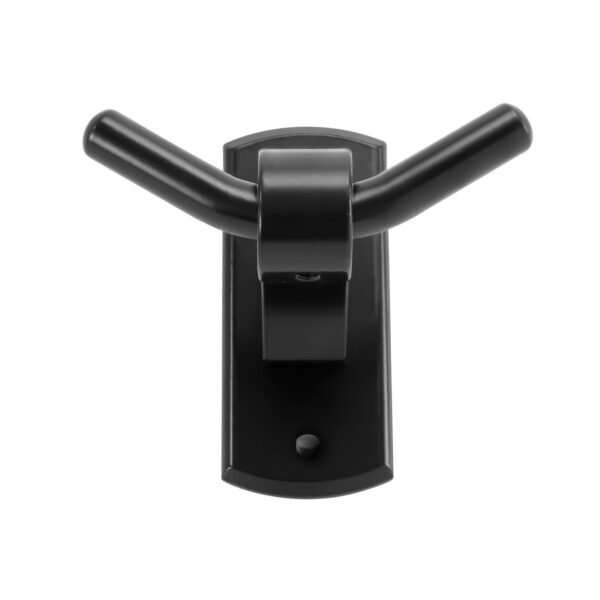 Perchero Doble Base Rectangular en Aluminio Color Negro