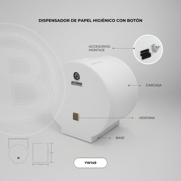 YW149-1.jpg Dispensador de Papel Higienico en ABS con Boton