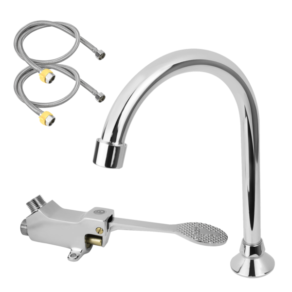 Llave de Pedal Cuerpo en Bronce y Acero Inoxidable Acabado Cromado