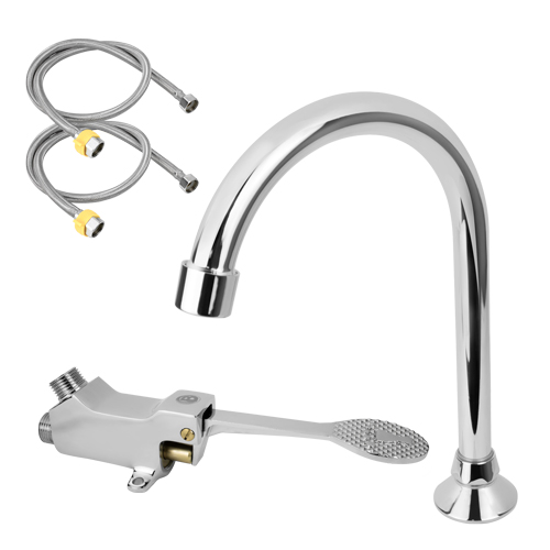 Llave de Pedal Cuerpo en Bronce y Acero Inoxidable Acabado Cromado