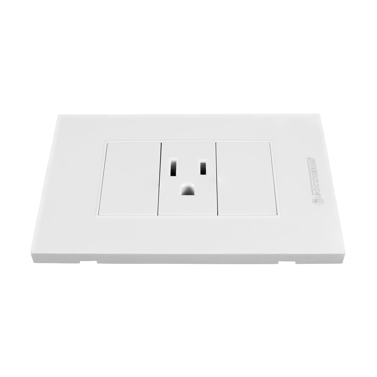 Tomacorriente Sencillo con Polo A Tierra (2P+T) 15A 110V-250V Color Blanco