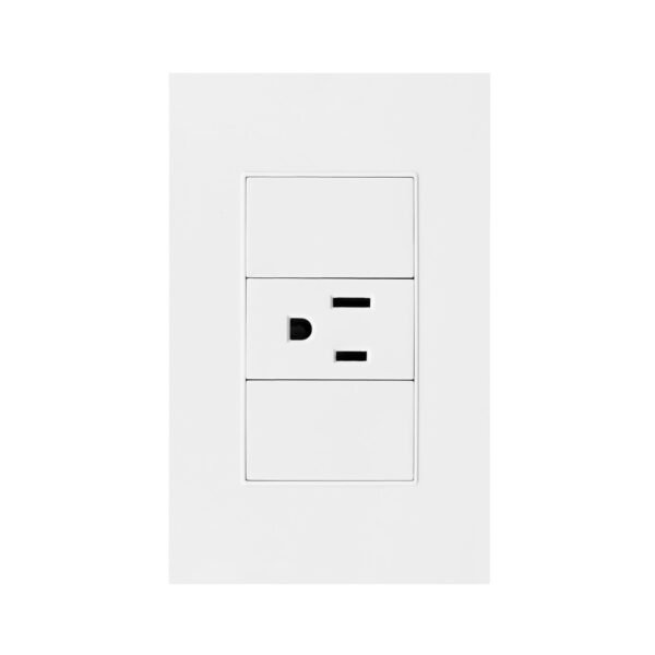 TOMACORRIENTE SENCILLO CON POLO A TIERRA (2P+T) 15A 110V-250V  COLOR BLANCO