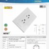 TOMACORRIENTE DOBLE CON POLO A TIERRA (2P+T) 15A 110V-250V  COLOR BLANCO HORIZONTAL