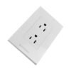 YW298_2 TOMACORRIENTE DOBLE CON POLO A TIERRA (2P+T) 15A 110V-250V COLOR BLANCO HORIZONTAL