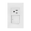 YW299_2 TOMACORRIENTE SENCILLO CON POLO A TIERRA (2P+T) + INTERRUPTOR SENCILLO CONMUTABLE 10A 110V-250V - 15A 110V-250V COLOR BLANCO