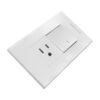 YW299_4 TOMACORRIENTE SENCILLO CON POLO A TIERRA (2P+T) + INTERRUPTOR SENCILLO CONMUTABLE 10A 110V-250V - 15A 110V-250V COLOR BLANCO