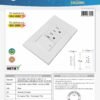 YW300-ft TOMACORRIENTE DOBLE CON POLO A TIERRA (2P+T) + INTERRUPTOR SENCILLO CONMUTABLE 10A 110V-250V - 15A 110V-250V COLOR BLANCO