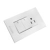 YW301_4 TOMACORRIENTE SENCILLO CON POLO A TIERRA (2P+T) + INTERRUPTOR DOBLE CONMUTABLE 10A 110V-250V - 15A 110V-250VCOLOR BLANCO