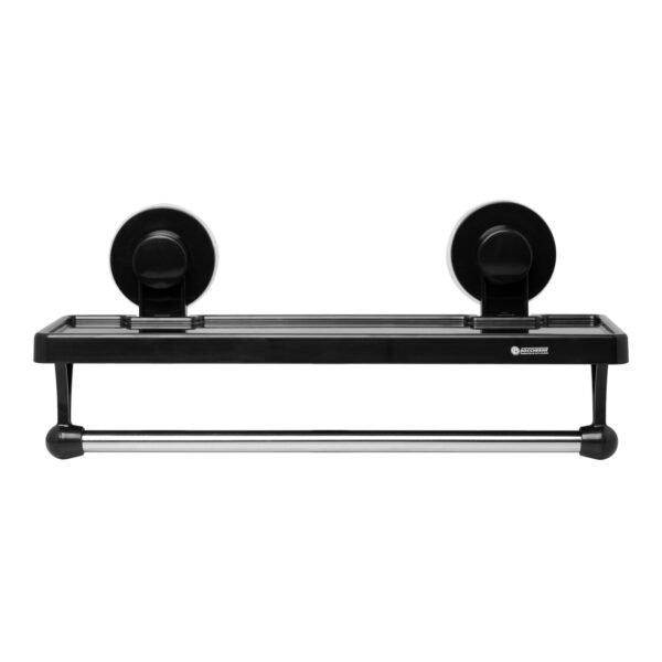 Repisa Organizadora-toallero de Barra Ventosa Color Negro
