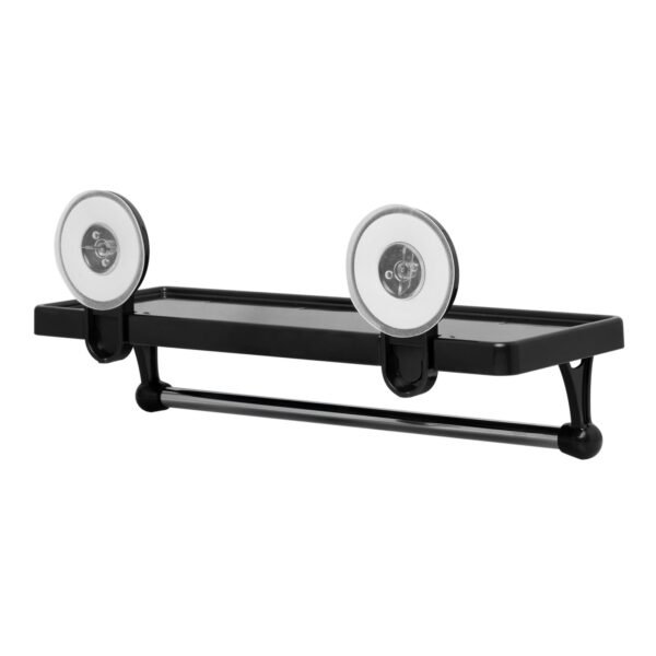 Repisa Organizadora-toallero de Barra Ventosa Color Negro