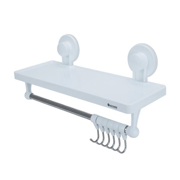 Repisa Organizadora-toallero con Ganchos Ventosa