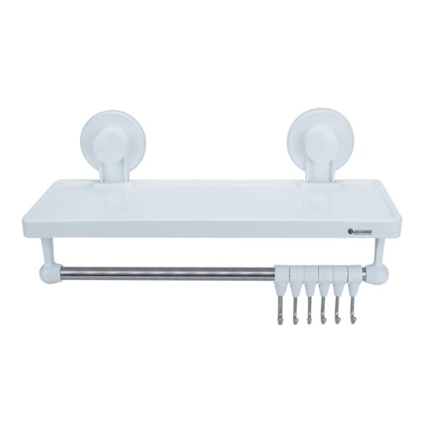 Repisa Organizadora-toallero con Ganchos Ventosa