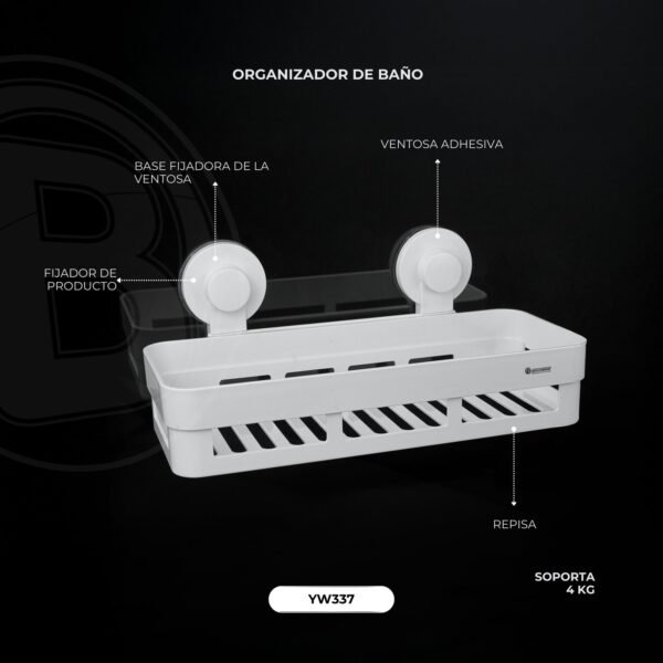 Organizador de Bano Rectangular Ventosa