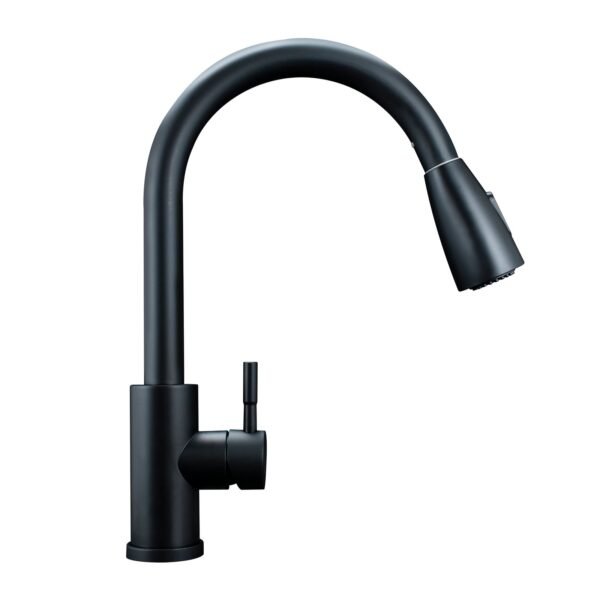 MEZCLADOR LAVAPLATOS EXTRAIBLE EN ACERO INOXIDABLE # 304 COLOR NEGRO