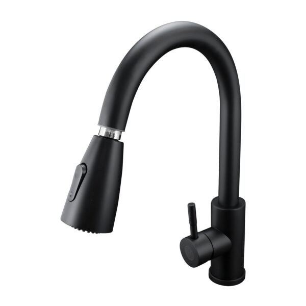 MEZCLADOR LAVAPLATOS EXTRAIBLE EN ACERO INOXIDABLE # 304 COLOR NEGRO