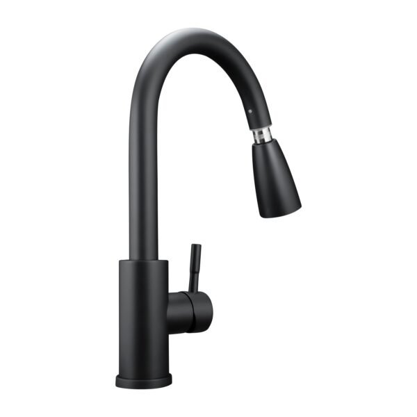 MEZCLADOR LAVAPLATOS EXTRAIBLE EN ACERO INOXIDABLE # 304 COLOR NEGRO