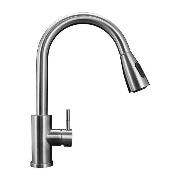 YW348-12_2 MEZCLADOR LAVAPLATOS EXTRAIBLE EN ACERO INOXIDABLE # 304 SATINADO