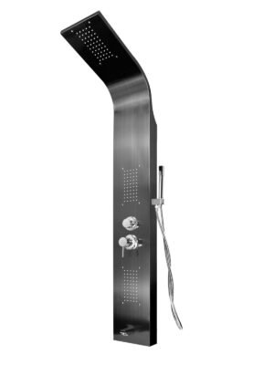 Torre Ducha en Acero Inox #304 Negra con Manguera de 1.50mts 4 Funciones