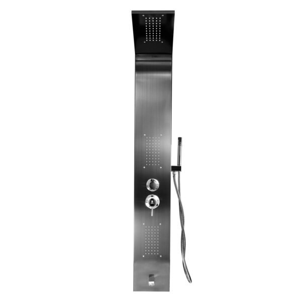 Torre Ducha en Acero Inox #304 Negra con Manguera de 1.50mts 4 Funciones