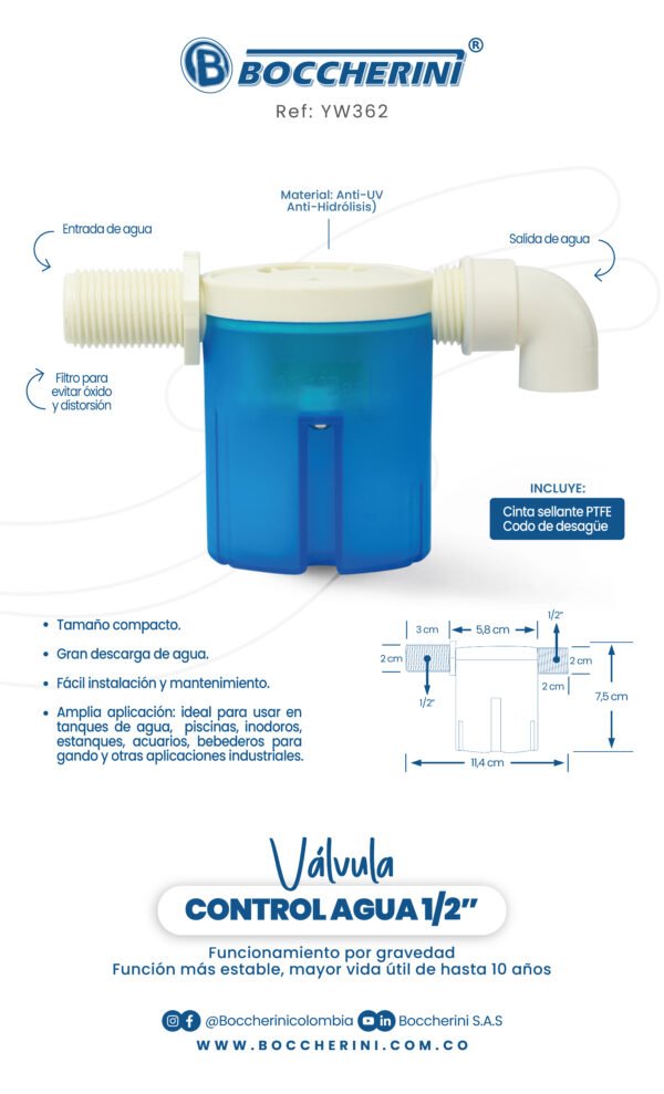 Valvula Automatica de Control de Nivel de Agua 1/2