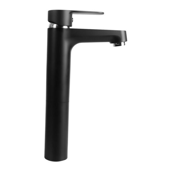 Mezclador Lavamanos Alto Cuerpo Plástico Manija en Zinc Cartucho Ceramico 35mm Color Negro