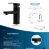 Mezclador Lavamanos Bajo Cuerpo Plástico Manija en Zinc Cartucho Ceramico 35mm Color Negro 18.5 CM