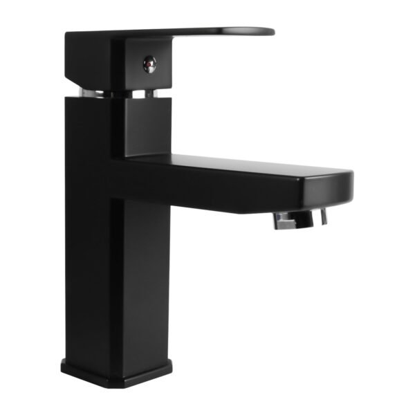 Mezclador Lavamanos Bajo Cuerpo Plástico Manija en Zinc Cartucho Ceramico 35mm Color Negro 18.5 CM