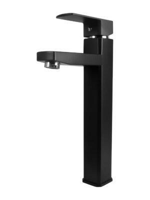 Mezclador Lavamanos Alto Cuerpo Plástico Manija en Zinc Cartucho Ceramico 35mm Color Negro 31 CM