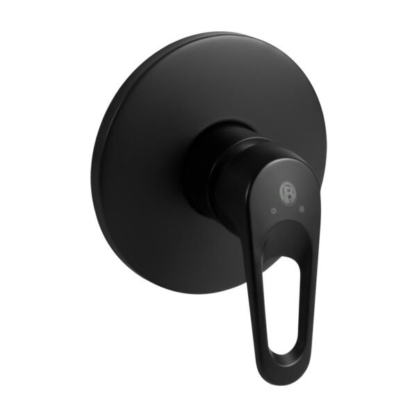 Registro Mezclador de Ducha Redondo Cuerpo y Manija en ABS Cartucho Ceramico 35mm Color Negro