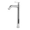 YW414_2 Llave Sencilla Lavamanos Alta Cuerpo Acero Inox # 201 Manija en Zinc Cromada