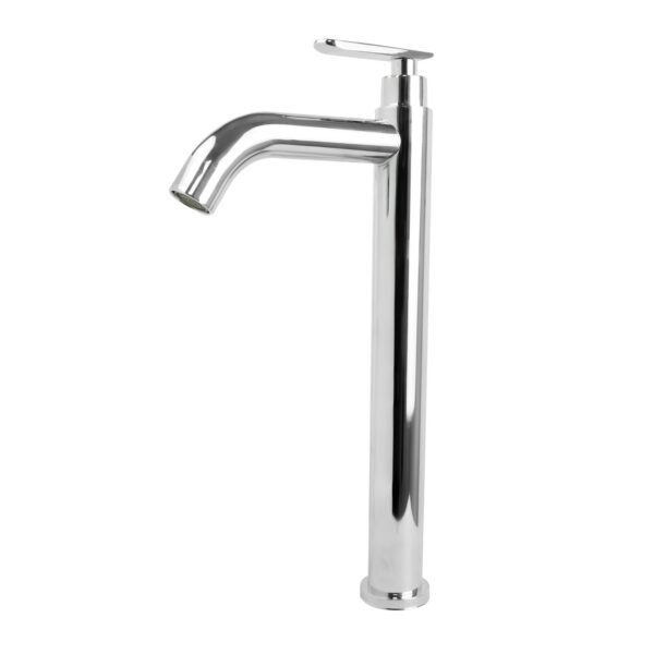 Llave Sencilla Lavamanos Alta Cuerpo Acero Inox # 201 Manija en Zinc Cromada