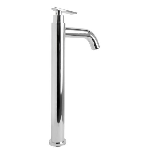 Llave Sencilla Lavamanos Alta Cuerpo Acero Inox # 201 Manija en Zinc Cromada