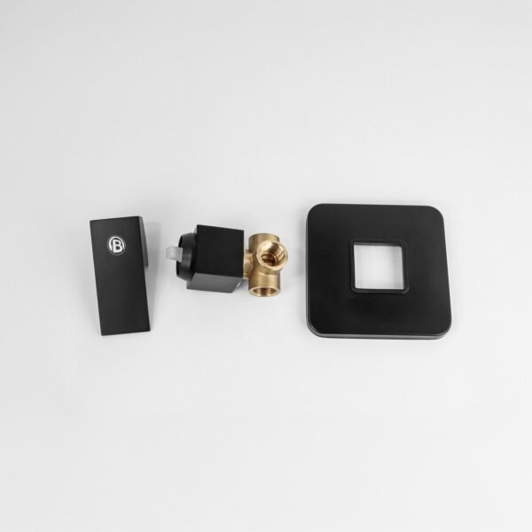 YW417-07_2 Registro Mezclador de Ducha Cuadrado Cuerpo en Laton Manija en Zinc Cartucho Ceramico 35mm Color Negro