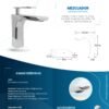 MEZCLADOR LAVAMANOS BAJO CUERPO EN LATON MANIJA EN ZINC CARTUCHO CERAMICO 35MM CROMADO