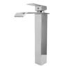 YW427_2 Mezclador Lavamanos Alto Cuerpo Acero Inox # 201 Manija en Zinc Cartucho Ceramico 35mm Cromado