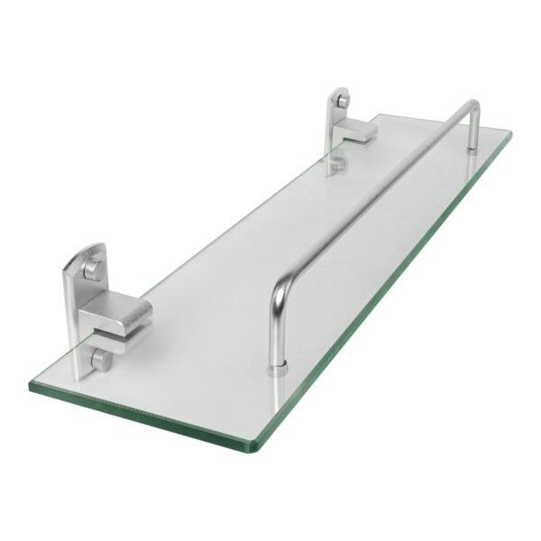 Repisa en Vidrio Base Aluminio Silver