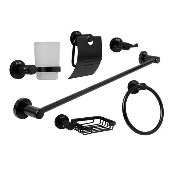 YW561-07_1-1.jpg Juego Accesorios para Bano en Aluminiinio x 6 Piezas Negro