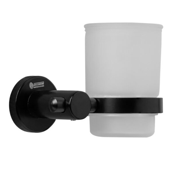 PORTA VASO EN ALUMINIO NEGRO BASE REDONDA