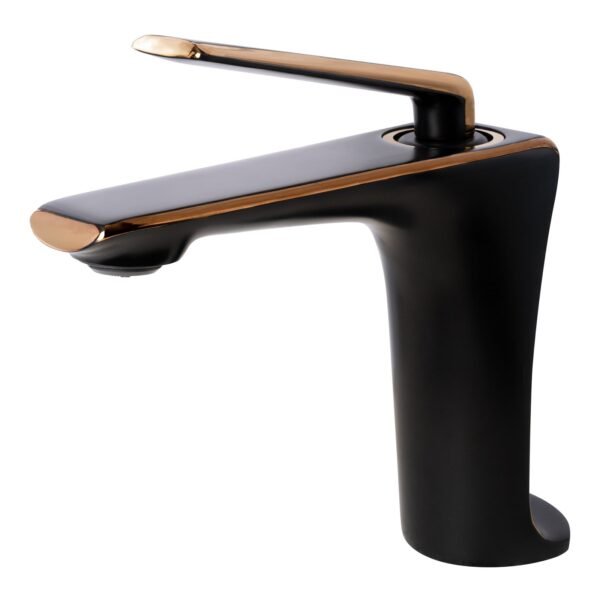 MEZCLADOR LAVAMANOS  NEGRO CON DORADO