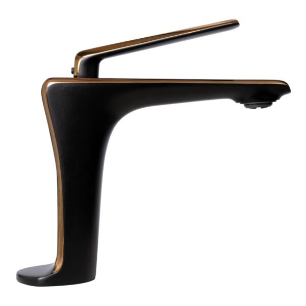 MEZCLADOR LAVAMANOS  NEGRO CON DORADO