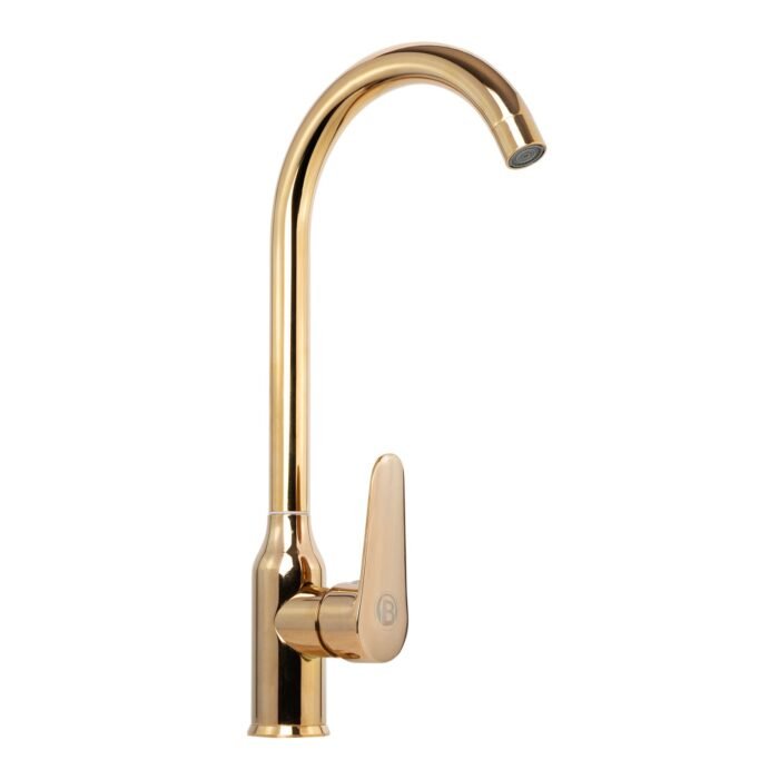Mezclador Lavaplatos en Acero Inoxidable # 201 Color Oro Rosa Manija en Zinc · Ref YW600-13