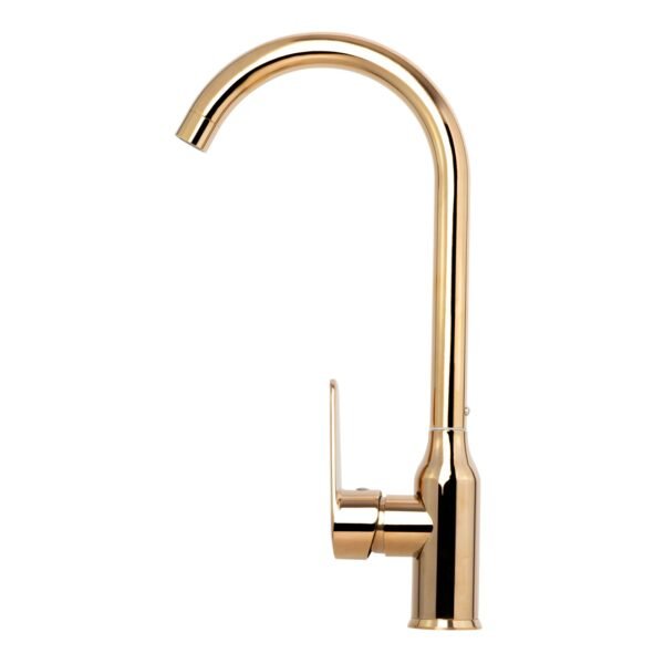 Mezclador Lavaplatos en Acero Inoxidable # 201 Color Oro Rosa Manija en Zinc