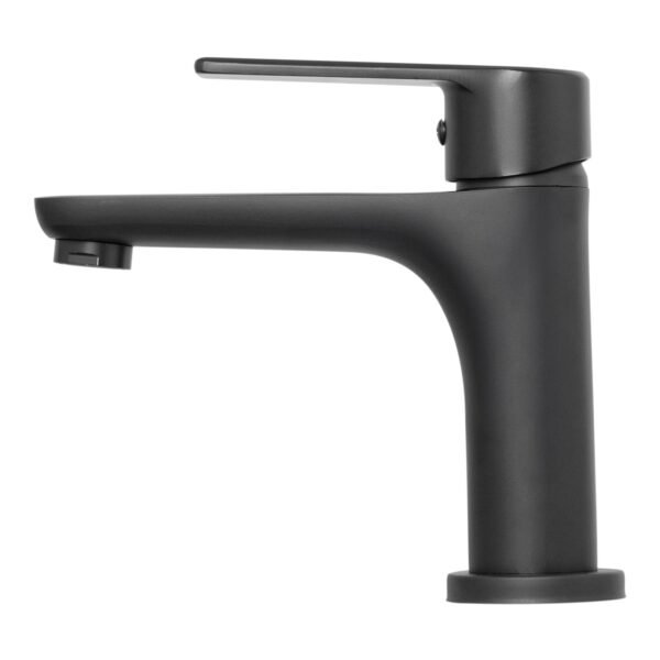 Mezclador Lavamanos Bajo en Bronce Color Negro Manija en Zinc 715g